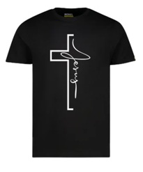 Black custom printed faith shirt
